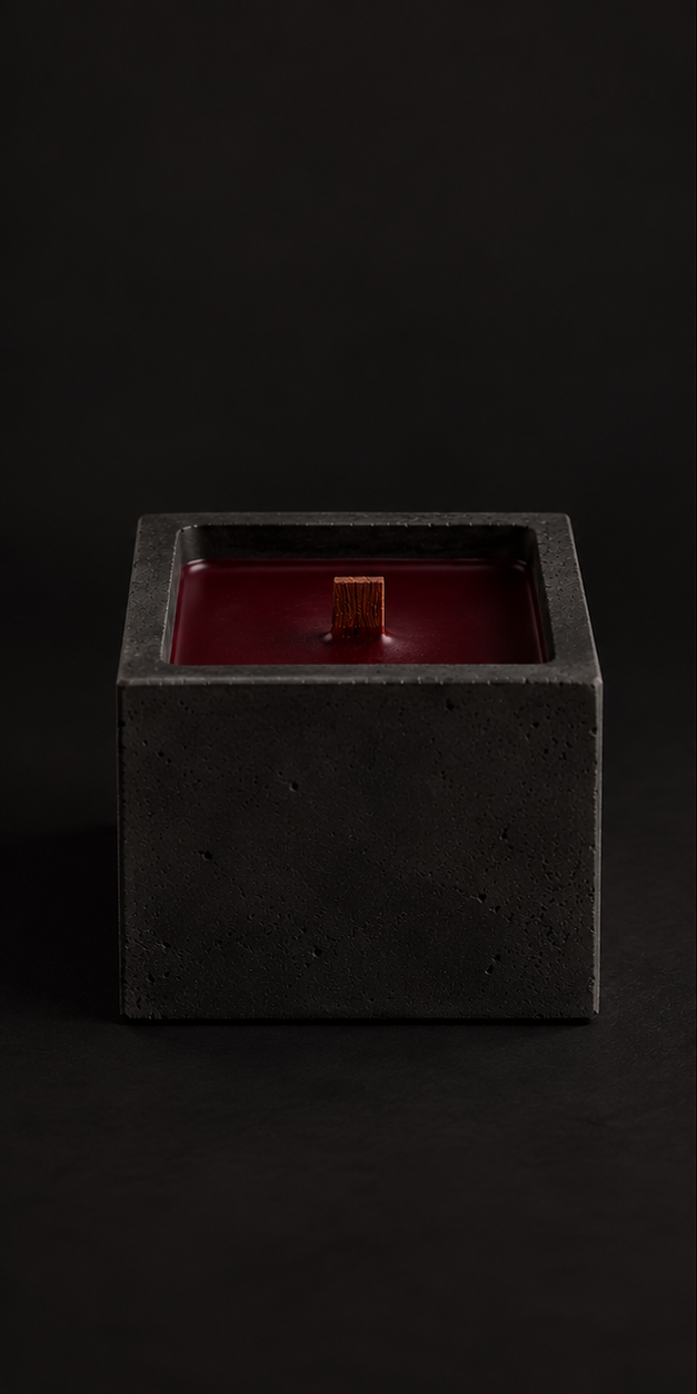 BLACK CONCRETE CANDLE